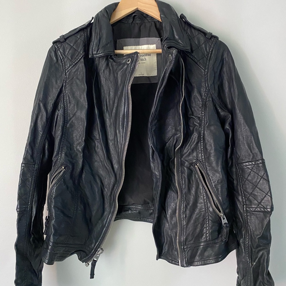 Abercrombie faux leather jacket